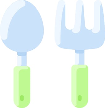 Two forks and spoons on a white background vector