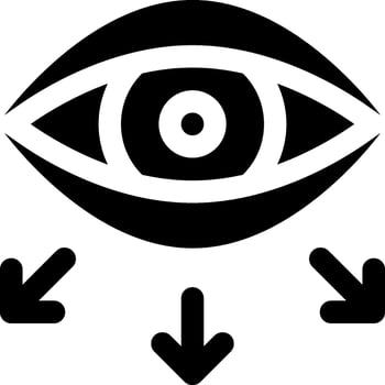 An eye with arrows pointing to it vector