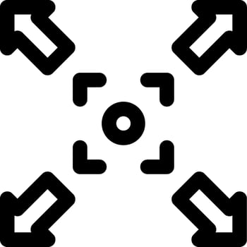 A black and white image of four arrows pointing in different directions vector