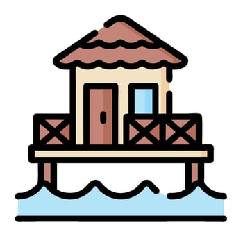 House on water icon illustration design vector