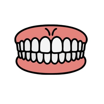 A cartoon mouth with teeth on it vector