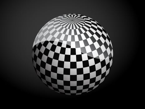 Abstract pattern cover black and white 3D ball. illustration on dark background. vector