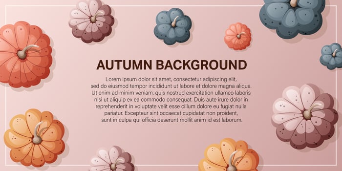 Autumn background with pumpkins. Design with text for layout, banner or website. vector
