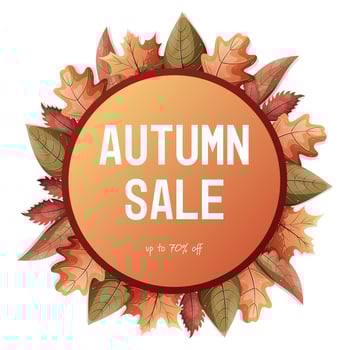 Autumn Sale. Discounts. Advertising banner, background with inscription. vector