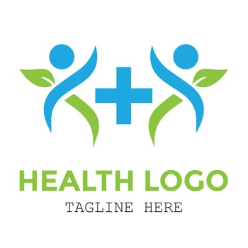 Green nature human modern minimalist medical logo design vector