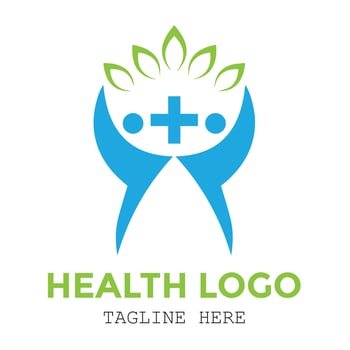 Health protection plus medical minimalist modern logo design vector
