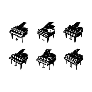 Elegant Piano Line Art Design for Creative Projects vector