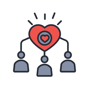 relationship icon. .Editable stroke.linear style sign for use web design,logo.Symbol illustration. vector