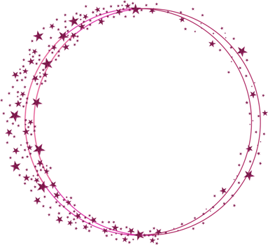 Fuchsia Pink Circle Frame With Star Sprinkles png
