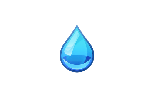 High-quality blue water droplet on a transparent background. Ideal for design projects, icons, or environmental themes. png
