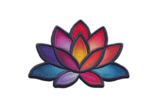 Vibrant digital illustration of a multi-colored lotus flower symbolizing harmony, balance, and inner peace. Ideal for spiritual design projects. png