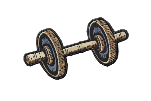Illustrated dumbbell for fitness and exercise with detailed textures, perfect for gym, workout, health, and strength-themed designs. png