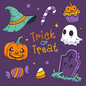 Trick Or Treat Halloween Element Collection vector