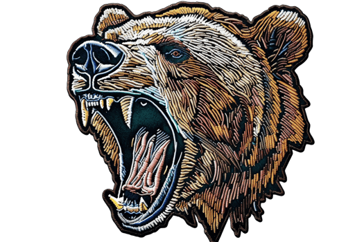 Detailed illustration of a roaring bear with a fierce expression and open mouth showing sharp teeth. Vibrant and powerful artwork. png