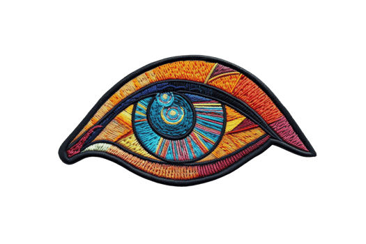 Colorful artistic eye illustration with intricate patterns and vibrant hues, symbolizing creativity, vision, and abstract art. png