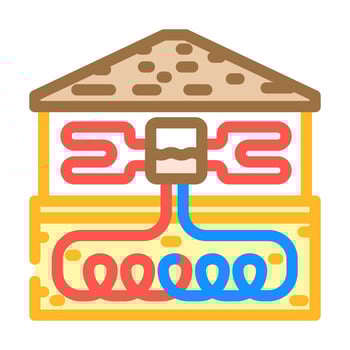 heat exchange geothermal energy color icon illustration vector