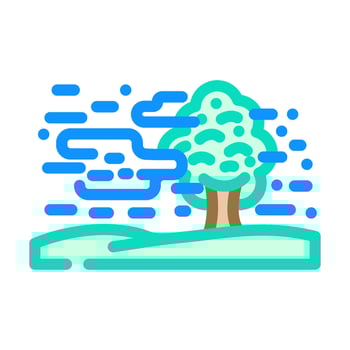 fog natural phenomena color icon illustration vector