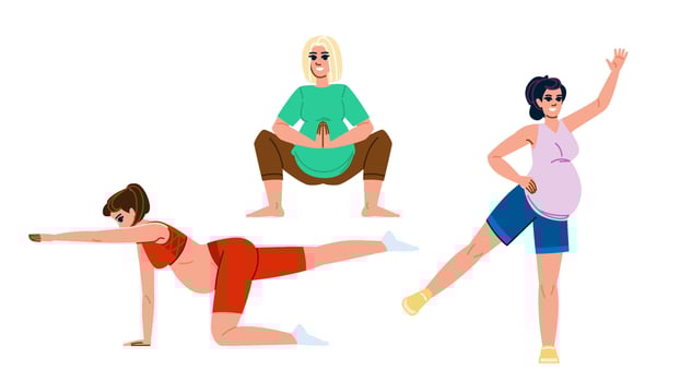 yoga pregnant fitness exercises vector