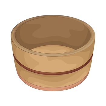Illustration of Japanese bamboo bucket vector