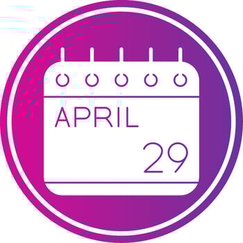 April Glyph Gradient Circle Icon vector