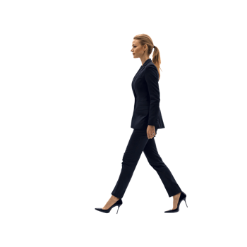 Chic Businesswoman in Motion png