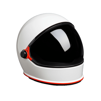 Modern astronaut helmet with a sleek design on a transparent background png