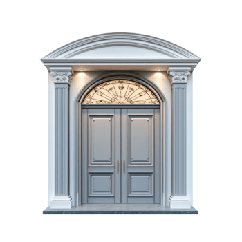 Refined Double Doors with Classic Design Isolate transparency Background png