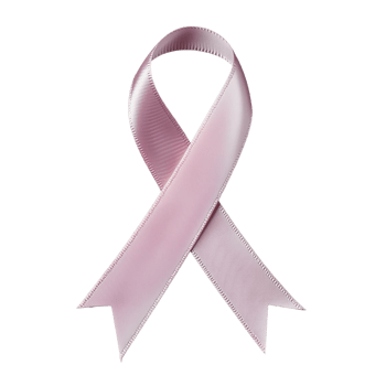 Pink ribbon symbolizing breast cancer awareness on transparent background png