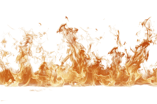 A high-resolution image of realistic flames with intricate details and vibrant colors, perfect for design projects, backgrounds, or creative use. png