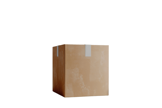 Brown cardboard box isolated on a transparent background. Perfect for packaging, shipping, and storage illustrations and designs. png
