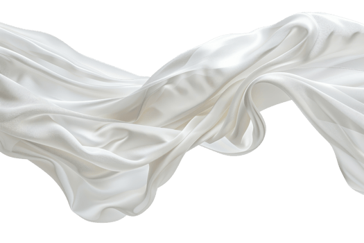 Elegant white fabric in a wavy motion, creating a flowing and delicate abstract texture. Perfect for designs involving luxury and softness. png
