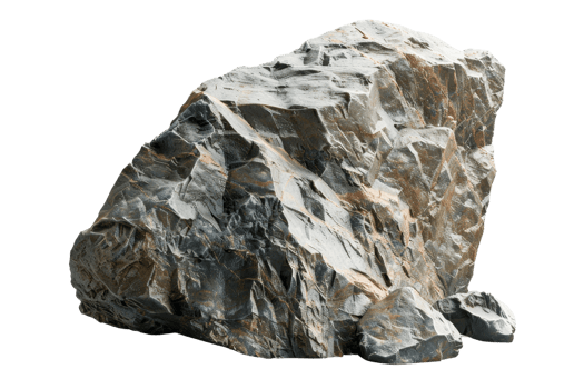 Large textured rock with rugged surface, isolated on transparent background. Ideal for geology, nature, and outdoor-themed projects. png