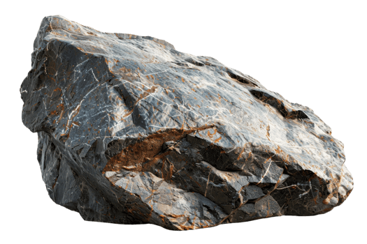 Close-up image of a large, textured rock with natural formations, ideal for geology, nature, and outdoor-themed visuals. png