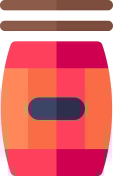 A jar with a black lid and a red handle vector