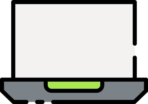 A laptop computer with a white screen on it vector