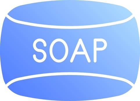Soap icon with blue background vector