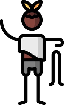 A cartoon man with a spear in his hand vector