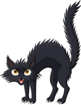 Illustration of cartoon scary black cat vector