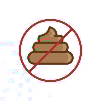 no poop color icon sign vector