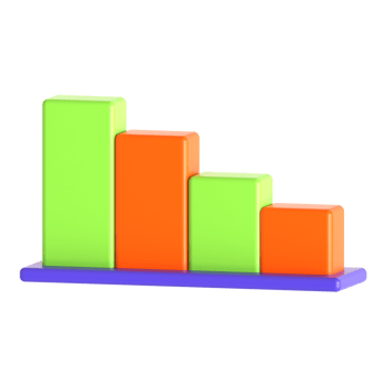 A bar chart with three colored bars png