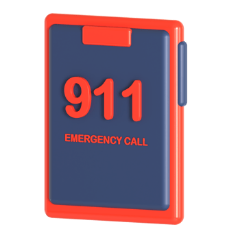 A blue and red emergency call card png