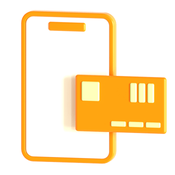 A phone and a credit card are shown on a black background png