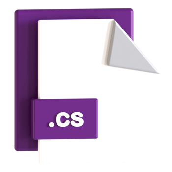 A purple file folder with the word cs on it png
