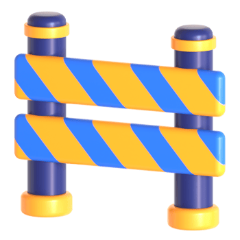 A barrier with blue and yellow stripes png