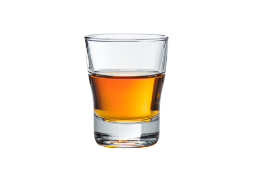 A close-up of a glass of whiskey on a transparent background. Perfect for themes related to beverages, bars, or alcohol consumption. png