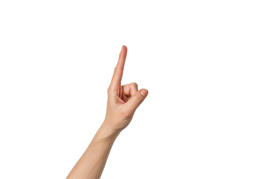 A hand pointing up with a finger on the number 1. Concept of importance and emphasis, as if the finger is trying to draw attention to something png