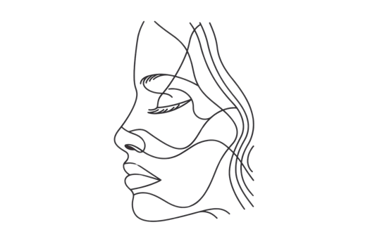 A woman's face is drawn in black and white. The face is drawn with a lot of detail, including the eyes, nose, and mouth png