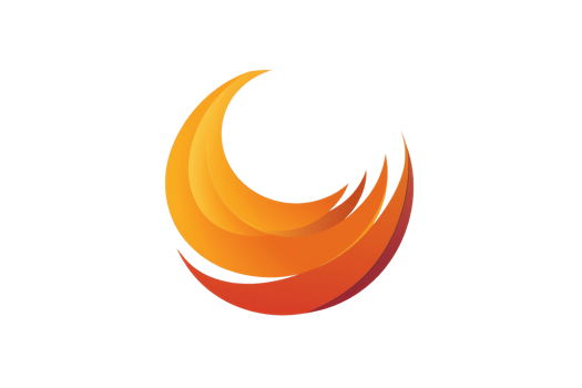 Modern abstract orange and red curved shape logo design on a transparent background. perfect for branding, marketing, and creative projects. png