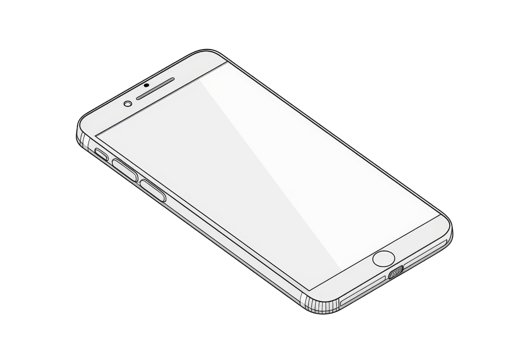 Isometric illustration of a modern smartphone with a blank screen. Perfect for technology-related content and design projects. png