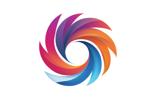 A colorful swirl with a blue and orange center. The swirl is made up of many different colors and is very eye-catching png